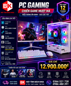 BỘ PC: MAIN H510\CPU CORE I5 11400F\RAM 16GB\SSD 256GB M2\VGA GTX 1650 4GB\TẢN KHÍ K400\NGUỒN 500W\MÀN HÌNH 24 INCH FULL VIỀN